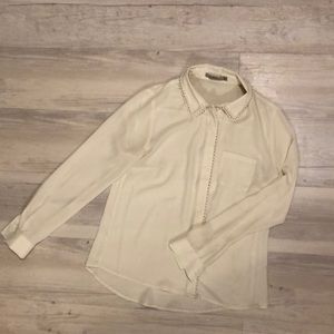 Cream Darling Pearl button down